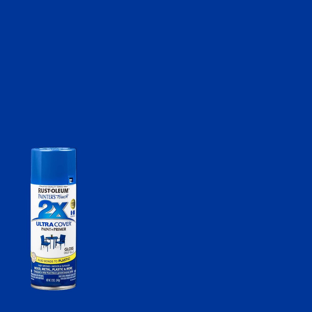 Photos - Paint / Enamel Rust-Oleum 12oz 2X Painter's Touch Ultra Cover Gloss Spray Paint Deep Blue 