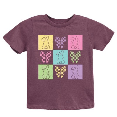 The Juniper Shop Checkered Bunny Outline Coquette Youth Short Sleeve Tee