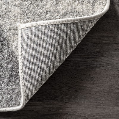 Geometric Gray Synthetic Easy-Care Runner Rug, 2' 8" x 8'