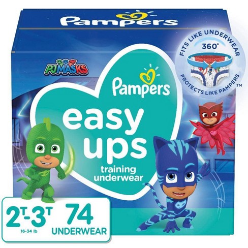 Pampers Easy Ups Boys Pj Masks Training Underwear Super Pack Size 2t 3t 74ct Target