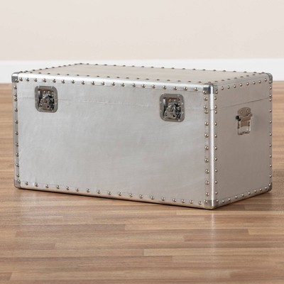 Serge Silver Metal Industrial Storage Trunk