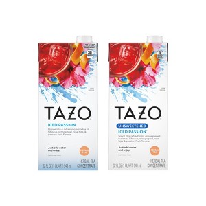 TAZO Herbal Tea Concentrate: Iced Passion & Unsweetened Iced Passion, 32 fl oz (1ea) - 1 of 4