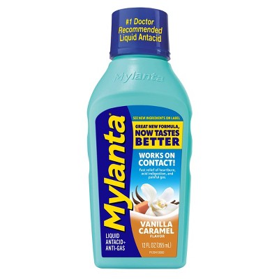 Mylanta Heartburn and Gas Relief Antacid Liquid - Vanilla Caramel - 12 fl oz