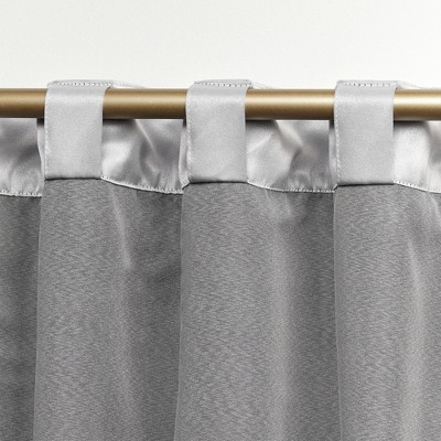 Silver Polyester Room Darkening Pleated Curtain Panels