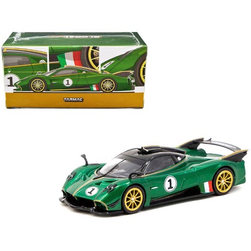 Pagani Huayra R #1 Verde Trifoglio Green Met. W/black Top And Gold Stripes  global64 1/64 Diecast Model Car By Tarmac Works : Target