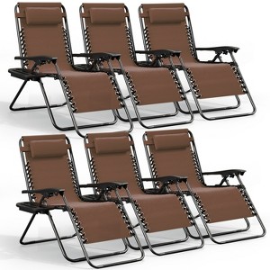 Nestl Zero Gravity Chairs, Reclining Camping Chair, Folding Outdoor Chair with Pillow & Cup Holder Tray - 1 of 4