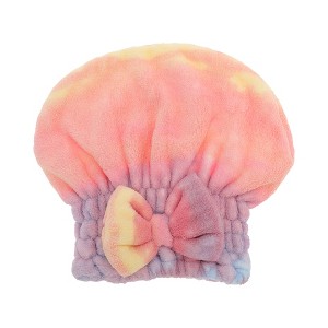 Unique Bargains Water-absorbent Bow Gradient Hair Towel 1 Pc - 1 of 4