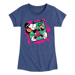 Girls' - Disney - Mickey Music Stroll Fitted Short Sleeve Graphic T-Shirt - 1 of 4