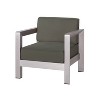 Christopher Knight Home Aviara Outdoor Club Chair with Cushion Aluminum Silver/Khaki - 4 of 4