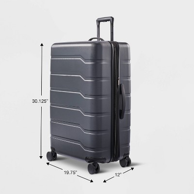 Hardside Large Checked Suitcase Gray - Open Story™