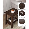 Wood Side Table with Storage Shelf, Small End Tables for Small Spaces, Square Nightstand and Accent Table for Living Room & Bedroom - 3 of 4