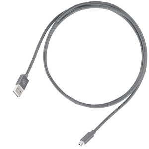 SilverStone Technology  Reversible USB-A to Reversible Micro-B cable 1 meter(3.3ft) Nylon Braided and aluminum shell charcoal - 1 of 4