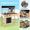 Infans Mud Kitchen Playset Outdoor Kids Pretend Play Kitchen w/2 Removable Sinks Faucet - 4 of 4