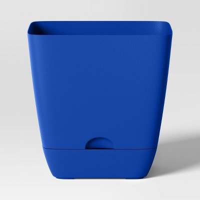 Square Self-Watering Plastic Indoor Outdoor Planter Pot Blue 6"x6" - Room Essentials™