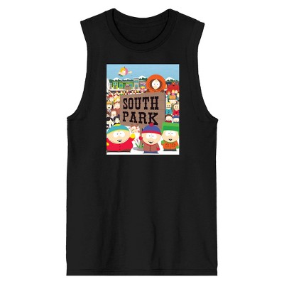 Southpark Town Men's Black Sleeveless Shirt