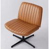 DOMETOUR Cross-Legged Chair Armless Swivel Home Office Chair No Wheels - 4 of 4