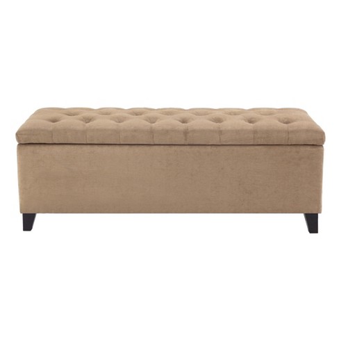 Modern Farmhouse Shoe Bench With Seat Cushion, Light Brown - Modernluxe :  Target