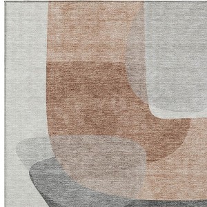 HomeRoots 5' X 8' Rust And Gray Abstract Washable Indoor Outdoor Area Rug - 1 of 4