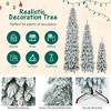 QingMoon Pre-Lit Pencil Christmas Tree, 8FT, 6FT, 4FT Artificial Xmas Tree with 1455 Branch Tips and 520 LED Lights for Winter Holiday Décor (3-Set) - 3 of 4