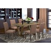 HomeStock 7-Pc Multi-Color Solid Wood Top-Rectangular Upholstered Dining Room Set with High Back-Seats 4 - 2 of 4