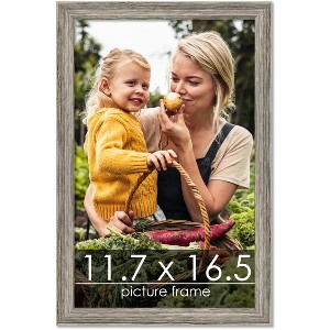 PosterPalooza | 11.7x16.5 Thin Barnwood Picture Frame, UV Acrylic, 2 Finishes - Grey and Black - 1 of 4