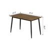 LOVMOR 47.2" Modern Wood Tapered Legs Rectangle Dining Table, Minimalist Wooden Grain Tabletop Dining Table for 4 People with Black Metal Leg - 4 of 4