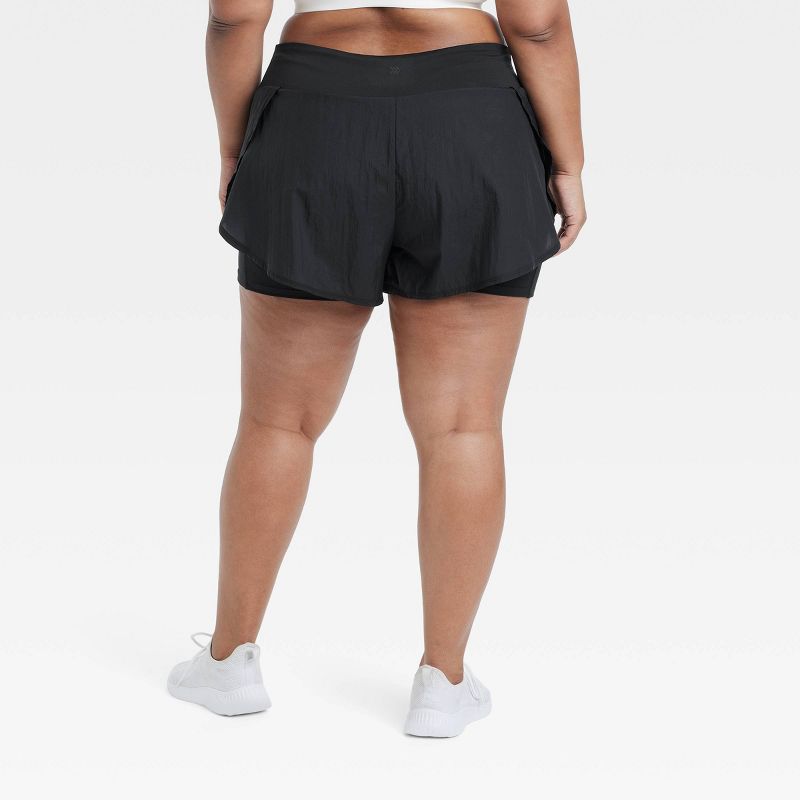 Women's Woven High-Rise 2-in-1 Run Shorts 3" - All In Motion™, 2 of 4