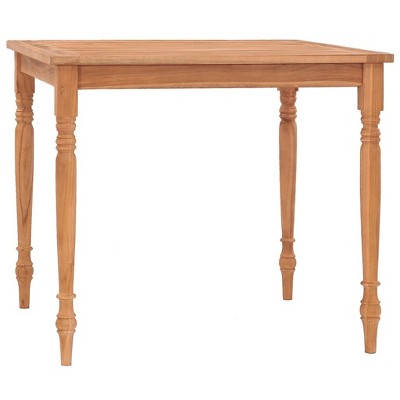 vidaXL Batavia Table 33.5 inches x33.5 inches x29.5 inches  Solid Teak Wood
