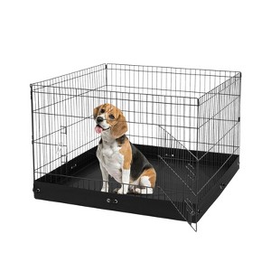 VEVOR Dog Playpen, 4 Pcs 24 x 36 in Panels Foldable Metal Pet Exercise Pen, Dog Fence Indoor and Outdoor Pen with Door and 600D Oxford Fabric - 1 of 4