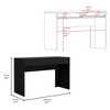 XIYUYEU Home Office Desk Modern Writing Desk with 2 Storage Drawers and Spacious Desktop for Study, Black - 3 of 4