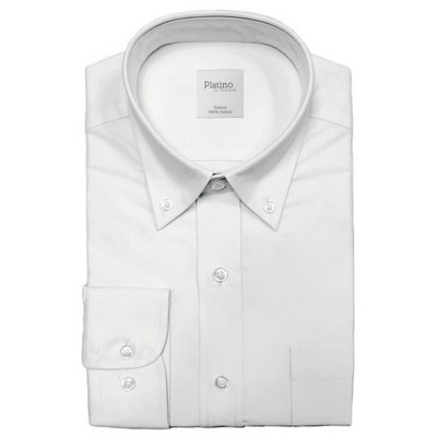 Men's Regular Fit Oxford Button-Down Dress Shirt Neck 14.5 to 20.5