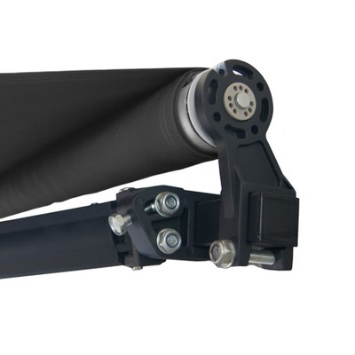 Black Manual Retractable Patio Awning with UV Protection
