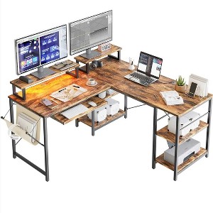 Bestier L Shaped Computer Desk with Keyboard Tray - 1 of 4