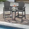 GardenJoy HDPE Tall Adirondack Bar Chair Set with 2-Layer Table & Umbrella Hole - 2 of 3