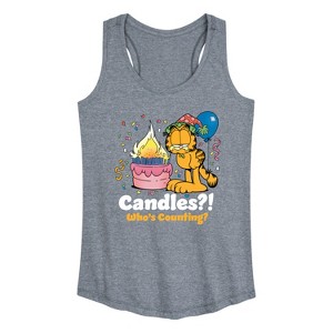 Women's - Garfield - Candles Who's Counting Graphic Racerback Tank - 1 of 4