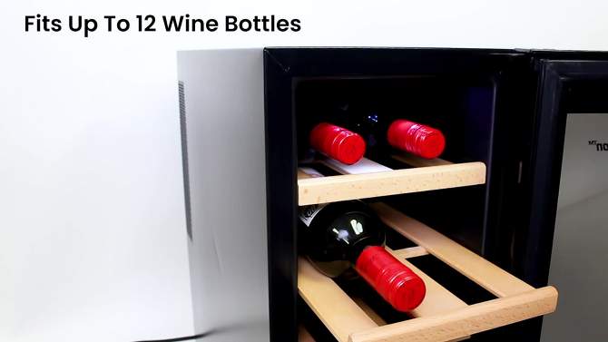 Koolatron 12 Bottle Deluxe Wine Cooler Freestanding Wine Fridge, 2 of 13, play video