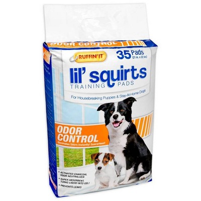 Ruffin' It Lil Squirts with Odor Control Dog Pads - 35ct