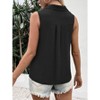 Summer Sleeveless Tops for Women Button Down Vest V Neck Front Button Down Vest Causal Waistcoat for Women - 2 of 4