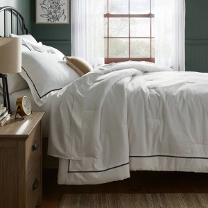 3pc Luxe Embroidered Border Comforter and Sham Set - Threshold™ - 1 of 4