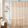 HLC.ME Harper Lace Shower Curtain for Bathroom with Floral Vine Design and Attached Valance – Elegant Victorian Classic Style - 2 of 4