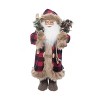 Season's Designs 18" Plaid Woodland Santa With Ski'S - 4 of 4