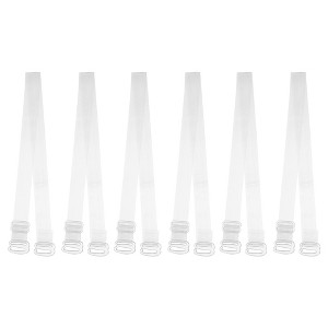 Unique Bargains ABS Non-Slip Adjustable Invisible Clear Bra Shoulder Strap with Plastic Hook Transparent 3 Pair - 1 of 4