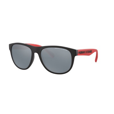 Armani Exchange AX4096S 57mm Man Square Sunglasses Polarized Mirror Silver Polar Lens