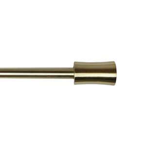 Versailles Sculpted Corset Finial Steel Heavy Duty Curtain Rod Set for Windows Gold - 1 of 4