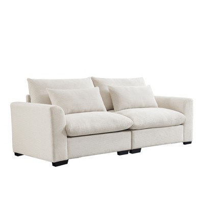 NicBex 86.6 Inch Corduroy Sofa Couch 2-Seater Sofa with Armrests for Living Room,Apartment,Bedroom