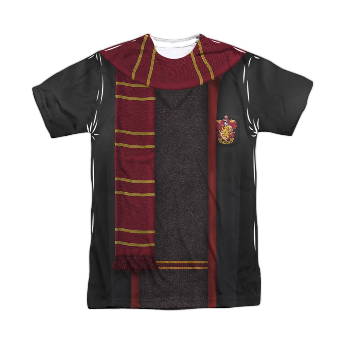 Men's Harry Potter Gryffindor Thin Scarf Short Sleeve Halloween Costume T-Shirt - thumbnail 2