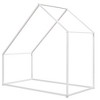 Twin Size Metal House Bed for Toddler Kids Teens Metal Frame Platform Bed with Roof for Bedroom Apartment White - 3 of 4