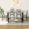 Hooseng Dining Table Set for 6, 6-Piece Kitchen Table Chairs Set, Dining Room Table Set with 4 Chairs and 1 bench, Dining Table Set for Living Room - 3 of 4