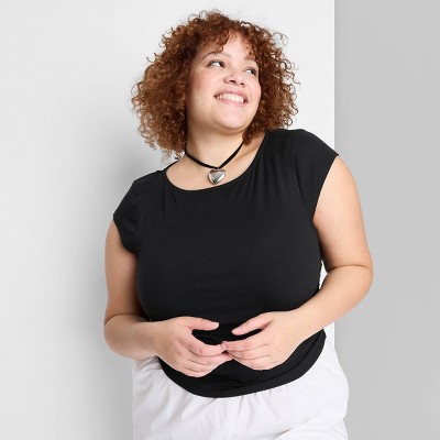 Women's Cap Sleeve Ruched Side Seam T-Shirt - Wild Fable™