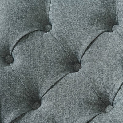 Elegant Gray Tufted Upholstered Side Chair with Black Wooden Legs